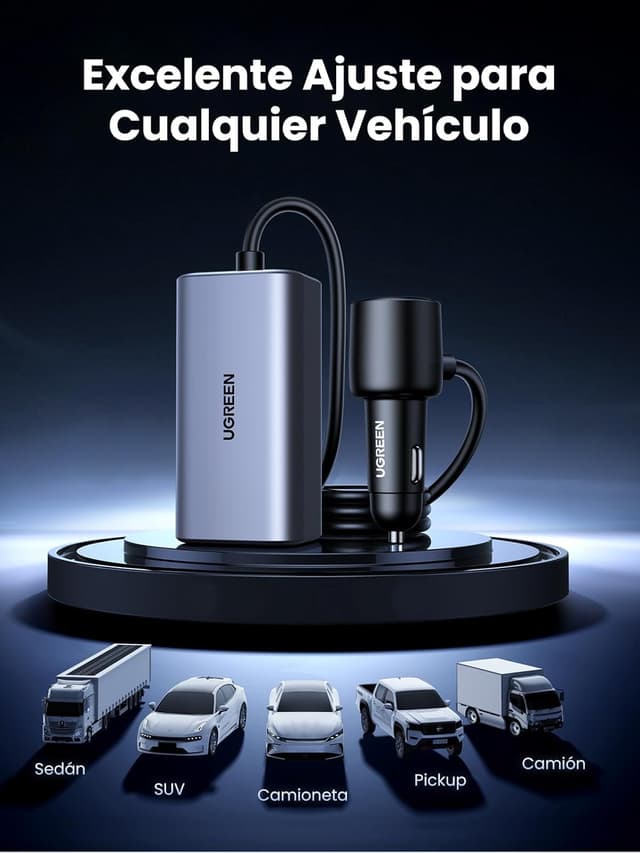 Thumbnail 7 de UGREEN Cargador Coche 150W ⚡ Carga Rápida con 4 Puertos