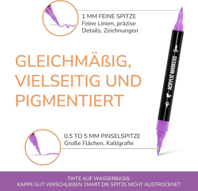 Detalle de Zenacolor 24 Acrylstifte für Steine 🎨