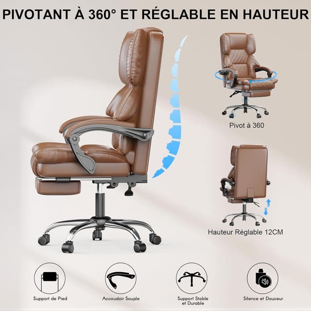 Thumbnail 5 de naspaluro Chaise de Bureau Ergonomique 150 kg