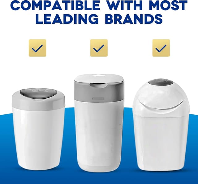 Detalle de 8 Pack Nappy Bin Refills (10M Extra Long) with Lavender Scent – Compatible with Tommee Tippee Sangenic & Sangenic-style systems