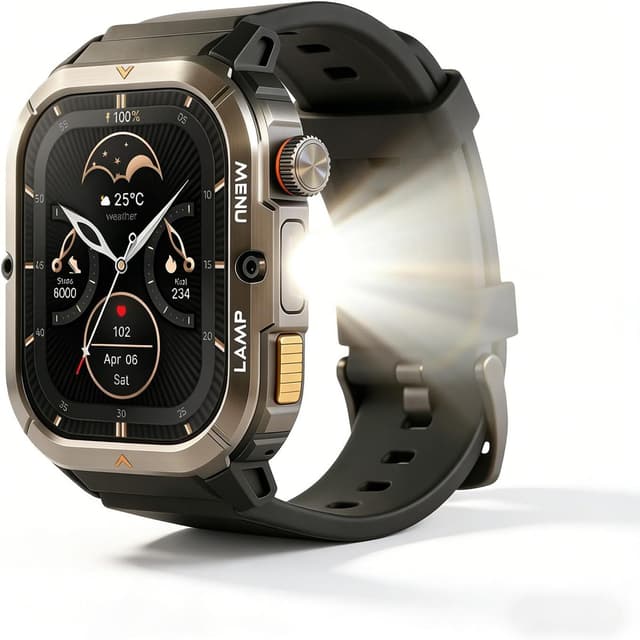 Detalle de AGM Legion 3 Smartwatch Uomo con torcia, schermo AMOLED da 1,95" e chiamate Bluetooth