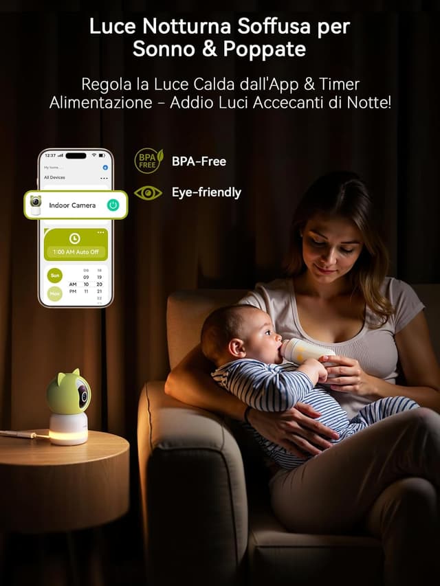 Thumbnail 2 de 2K 4MP Baby Monitor Telecamera WiFi 355°