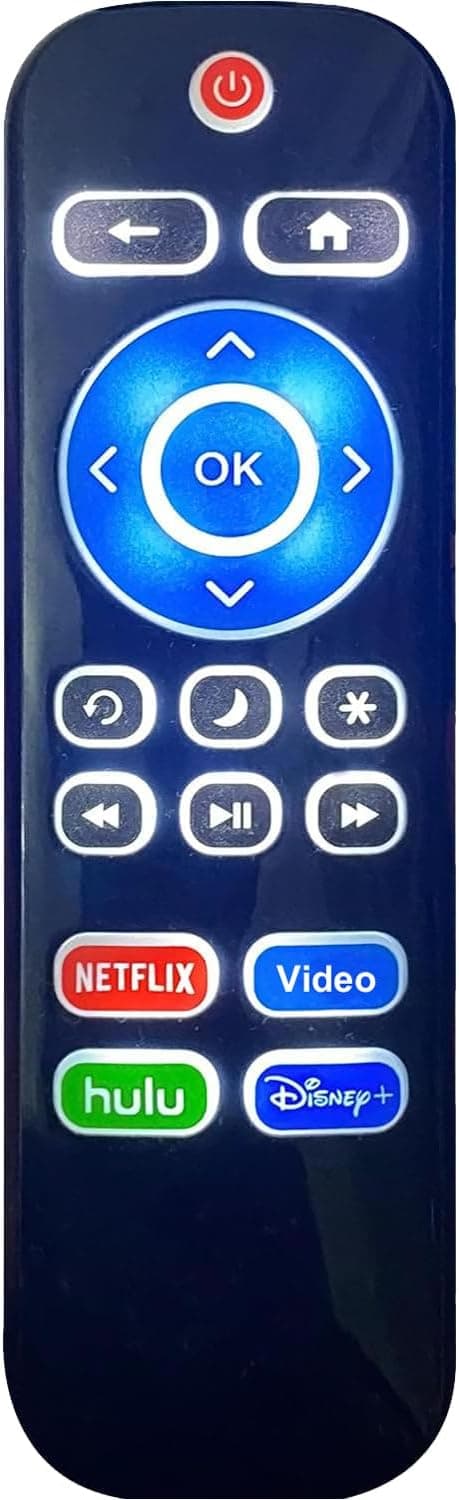 Detalle de Backlit Replacement Remote for Roku TVs (TCL, Hisense, Sharp, Philips, Onn, Element, Insignia, Westinghouse) — NOT for Roku Stick/Box