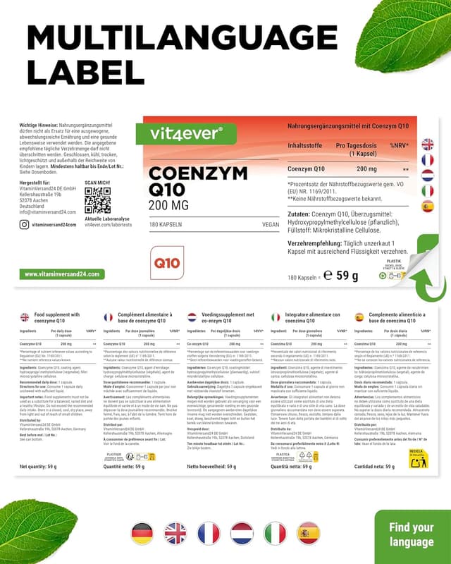 Detalle 2 de Vit4ever Coenzym Q10 200 mg Kapseln