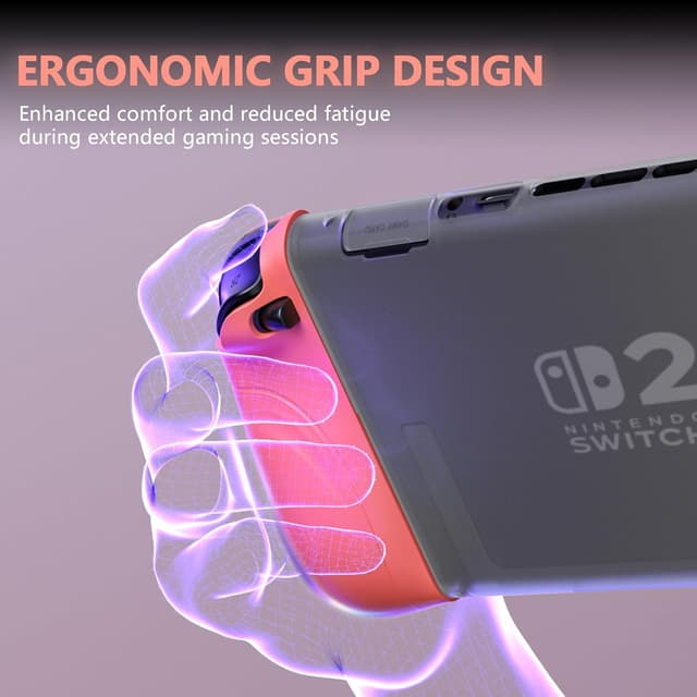 Detalle 2 de playvital Ranger Grip Case for Nintendo Switch 2, ergonomic stand