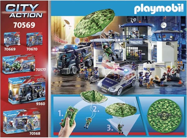 Detalle 2 de PLAYMOBIL City Action 70569 Helicóptero Policía 🚁 Persecución Divertida