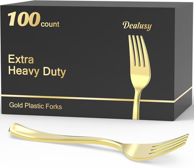 Imagen de Dealusy gold plastic forks 100 count en OfertitasTOP