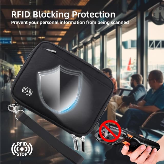 Detalle 2 de WALNEW Passport Holder Travel Wallet for 4, RFID Blocking