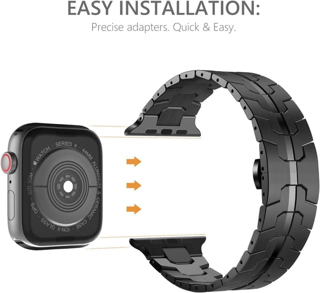 Detalle 2 de NewWays Grade 2 Titanium Metal Link Strap for Apple Watch Ultra 1/2/3 (49mm) in Black