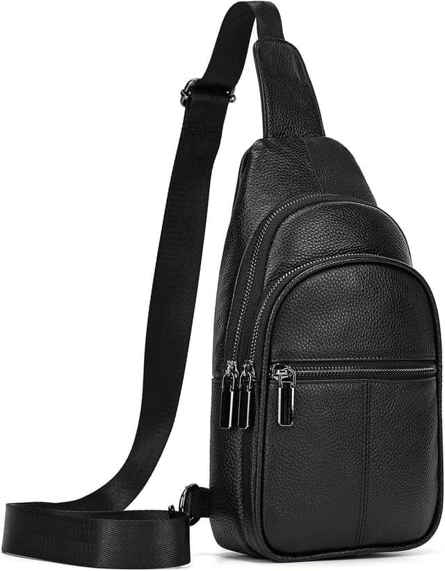 Detalle de LUUFAN genuine leather chest bag 34 x 17 x 9 cm