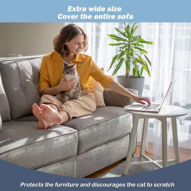 Thumbnail 5 de Cat Scratch Sticky Paws Tape 15.7" x 118" Furniture Protector 🐾