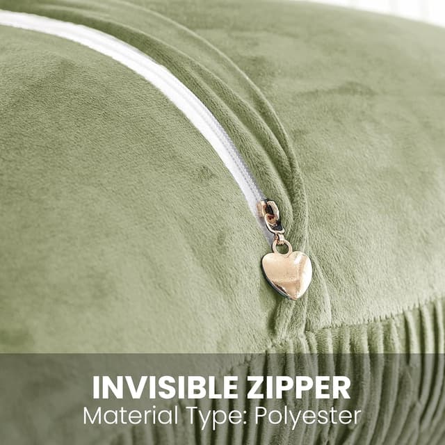 Thumbnail 6 de Ystyle lot de 2 housses de coussin en velours 40x40 à fermeture éclair cachée, sauge