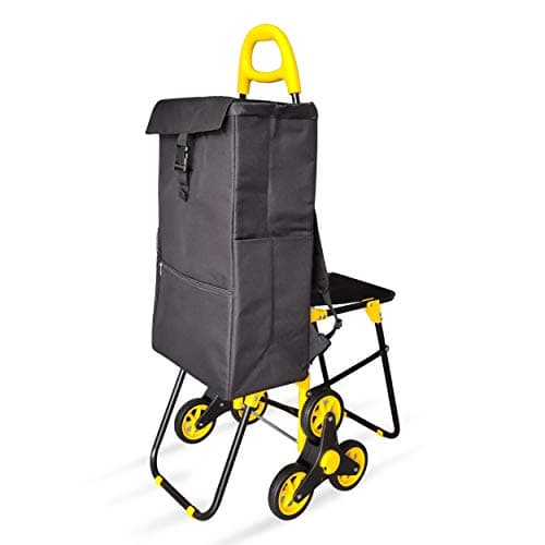 Detalle de VOUNOT Carro de la Compra 40 L plegable con asiento 🛒