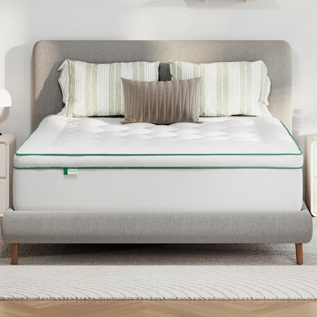 Detalle de Novilla Topper materasso matrimoniale 160x190 cm imbottito 5 cm effetto piuma, microfibra morbida e lavabile