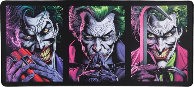 Detalle 2 de Tapis de souris XXL Joker Subsonic DC Comics (90 x 40 cm), surface ultra-lisse et base antidérapante, noir