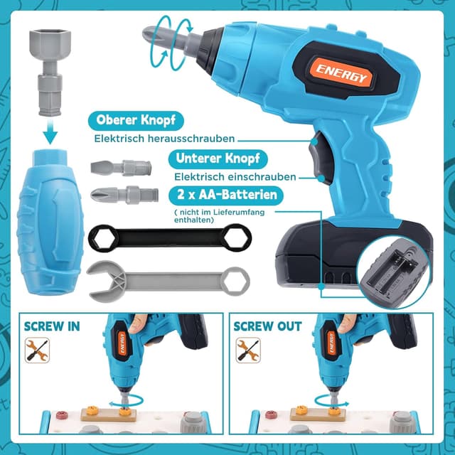 Thumbnail 3 de GAGAKU Akkuschrauber Kinder 120-teiliges Set