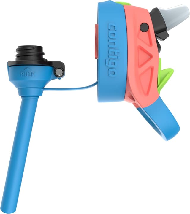 Detalle de Contigo AUTOSPOUT Water Bottle (13 oz) in Coral Blue/Poppy