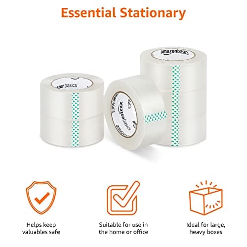 Detalle de Amazon Basics 6 unidad cinta de embalaje 4,77 cm × 99,6 m