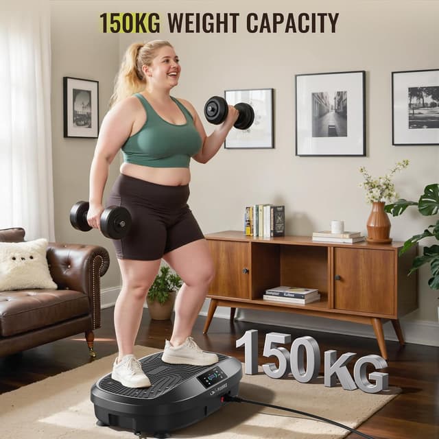 Detalle de FLYBIRD Vibrationsplatte mit Fernbedienung und einstellbarer Geschwindigkeit (Tragkraft 150 kg)