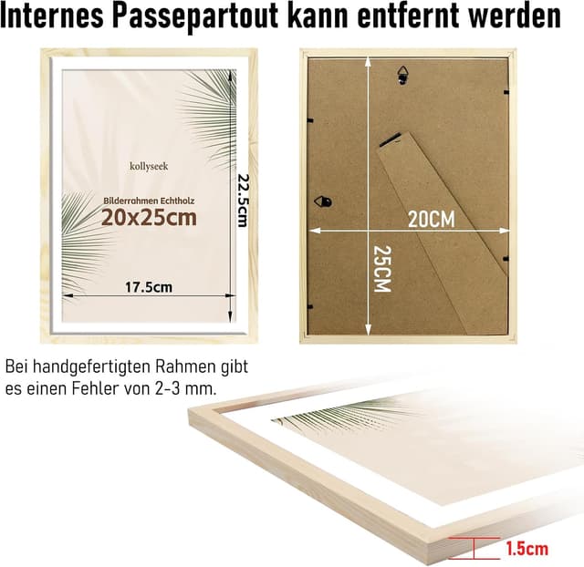 Detalle 2 de kollyseek Bilderrahmen 20x25 cm Echtholz