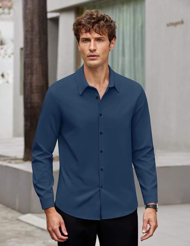 Thumbnail 2 de COOFANDY Chemise homme sans repassage