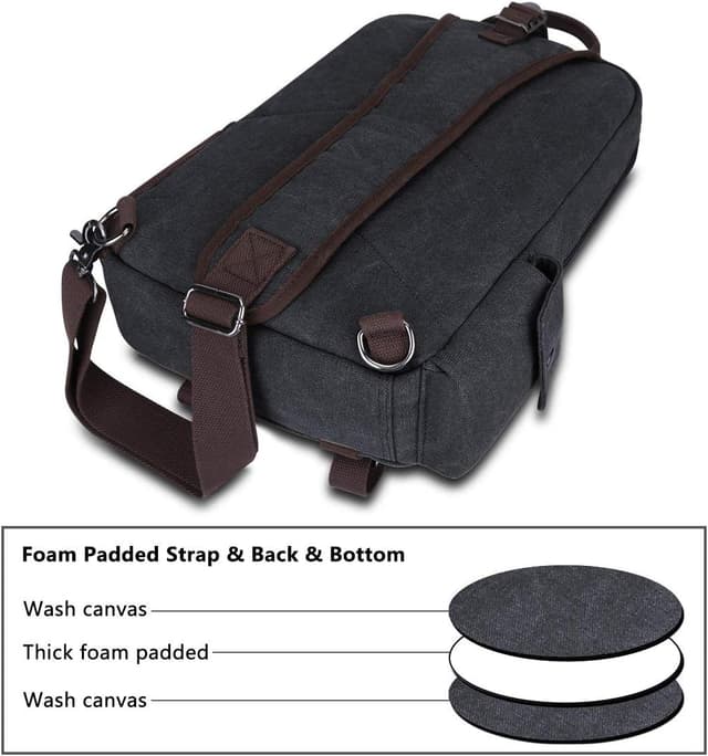 Detalle 2 de S-ZONE D04v863 borsa a tracolla unisex taglia unica in tela con finiture in PU