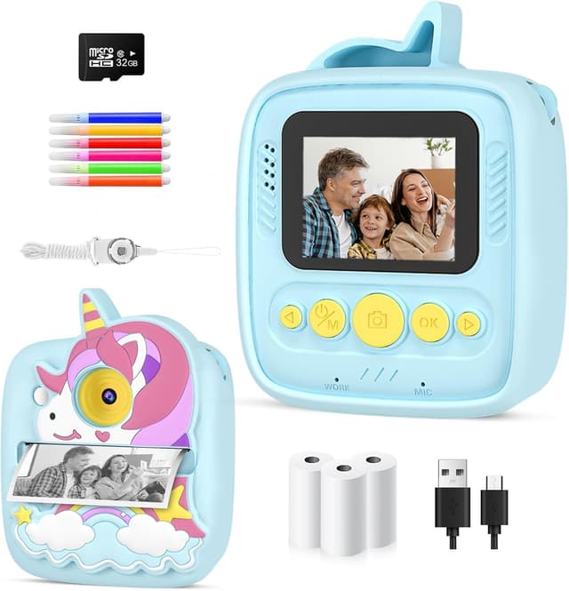 Detalle de Kids instant print camera 48MP HD