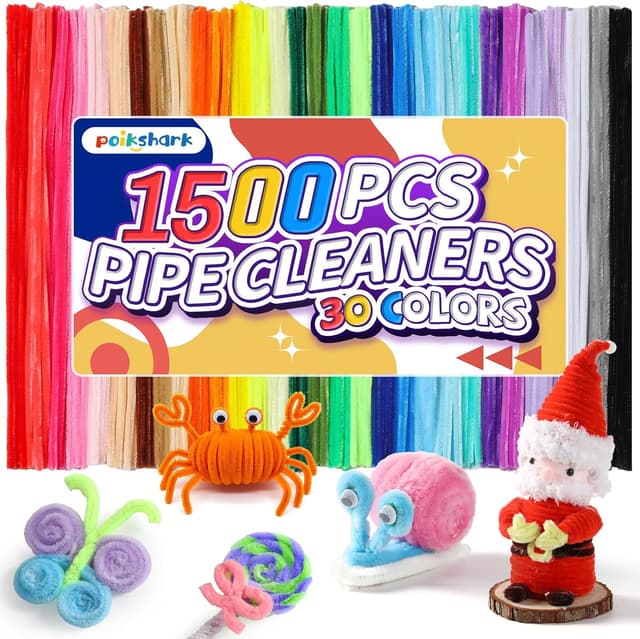 Imagen de POIKSHARK 1500 PCS Pipe Cleaners 12 inch craft ✂ en OfertitasTOP