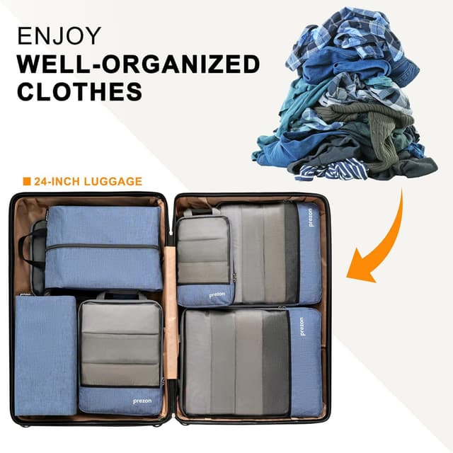 Thumbnail 6 de Prezon komprimierbare Packwürfel mit Reiseschuh- und Wäschesack – Koffer-Organizer fürs Ordnungssystem im Gepäck