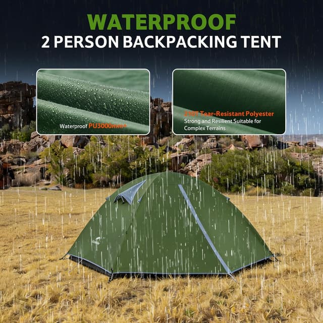 Detalle de Naturehike Bleik Ultralight – Tenda a cupola impermeabile PU 3000 mm per 2-3 persone, ultraleggera