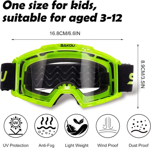 Detalle 2 de SAKOU Kinder Motorradbrille 85 g für MX