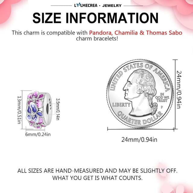 Detalle de LMLMECREA Charms Stopper Clip aus 925 Sterling Silber für europäische Armbänder