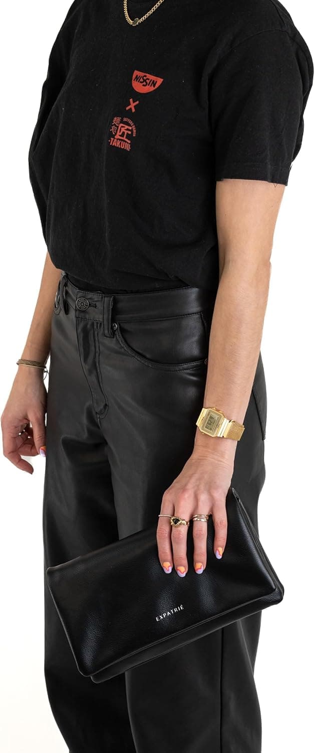 Detalle de Expatrié Juliette borsa tracolla da donna 2in1: clutch e borsello con tracolla rimovibile