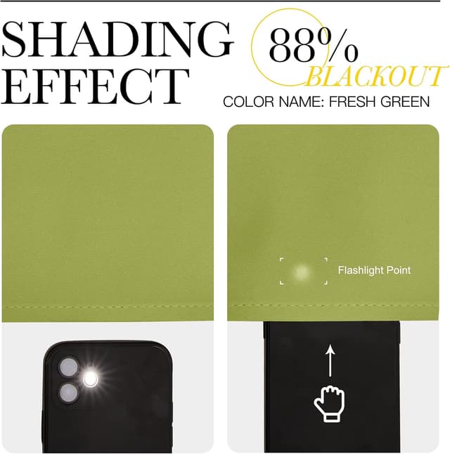 Detalle 2 de NICETOWN Fresh Green Blackout Curtains, 78 in