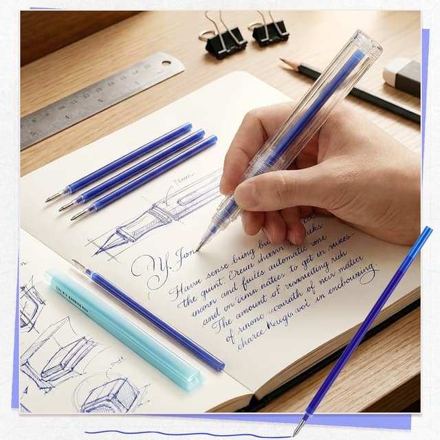 Detalle de Thboxes 16 Radierbare Ersatzminen 0,7 mm – blaue Gelstifte-Nachfüllminen