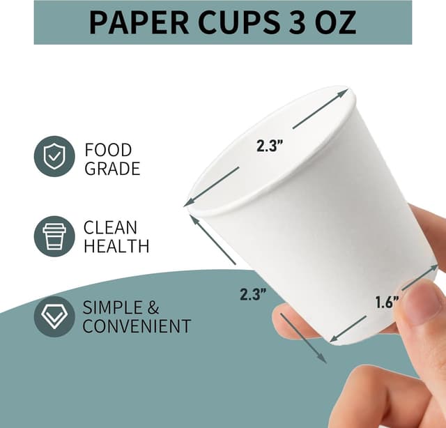 Detalle 2 de RACETOP 3 oz Bathroom Paper Cups (100-Pack) for Mouthwash, Espresso, and Disposable Serving