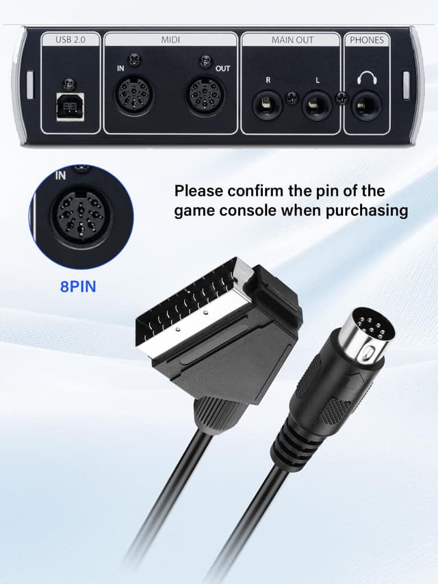 Detalle de 8 Pin DIN to SCART adapter cable, 1m