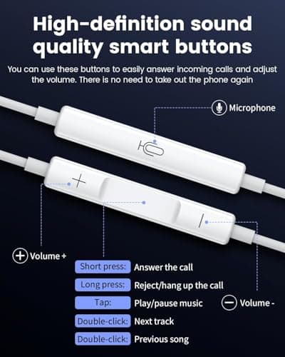 Detalle de Pack de 2 auriculares USB-C In-Ear tipo C con micrófono y control de llamadas Luregirl