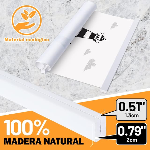 Detalle de Benjia magnetische Posterschiene für A2 Poster (weiß, 2er-Set) mit starken Magneten