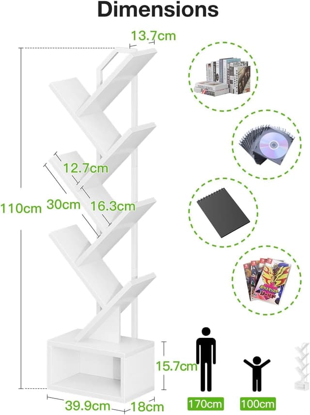 Detalle de Coleshome Tree bookshelf 6-tier bookcase