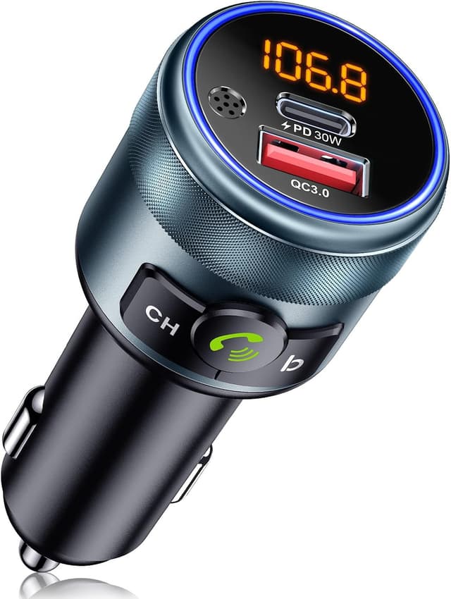 Imagen de GizmoVine Trasmettitore FM per auto con Bluetooth 5.3 en OfertitasTOP