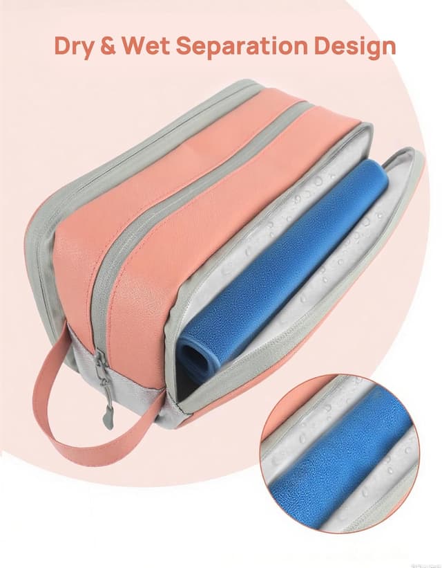 Detalle de Carttiya Trousse de toilette femme de voyage grande capacité 8,79 L imperméable et suspendue (violet)