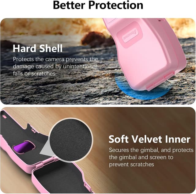 Detalle 2 de Coque de protection d’écran AMAZEAR pour DJI Osmo Pocket 3 (capuchon d’objectif) – rigide avec doublure douce, rose