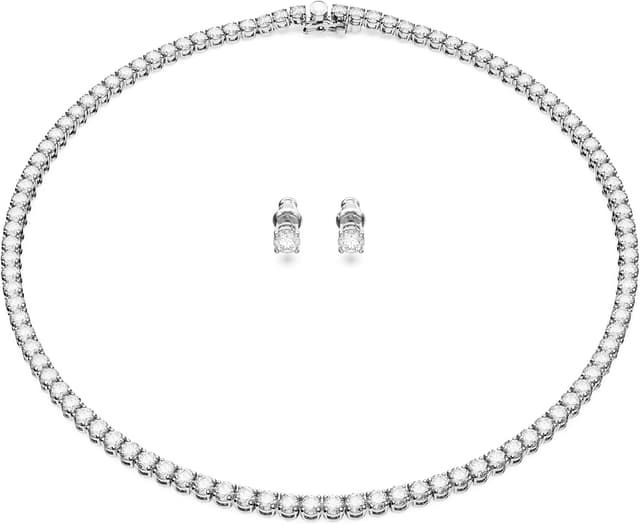 Imagen de Swarovski Conjunto Matrix Tennis talla redonda, baño de rodio 💍 en OfertitasTOP