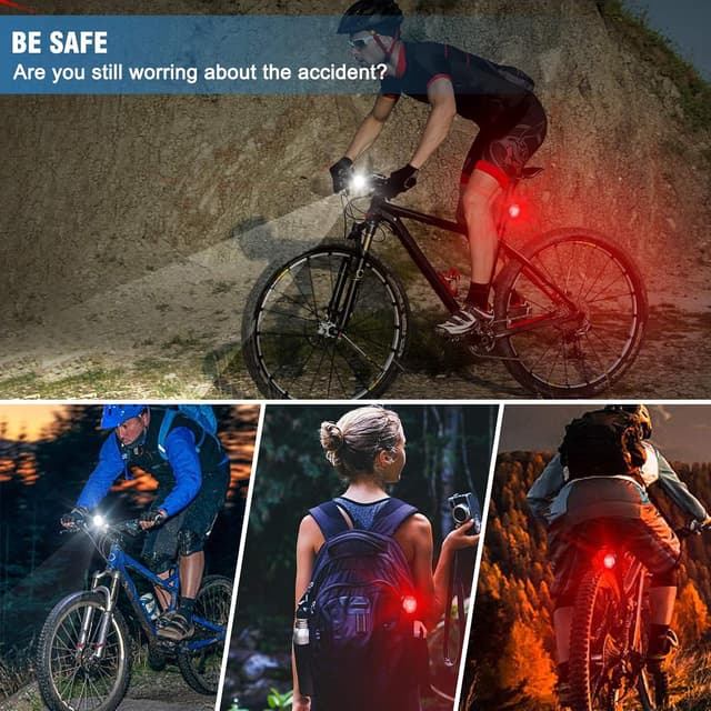 Thumbnail 5 de Ascher USB Rechargeable Bike Light Set 650mAh