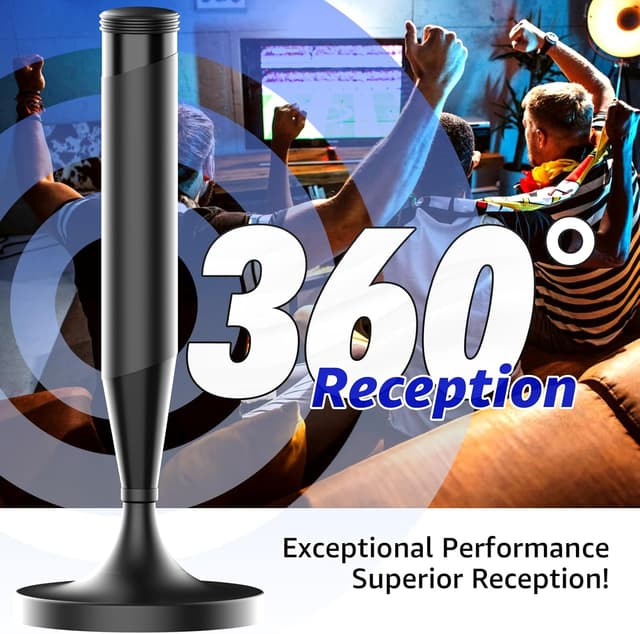Thumbnail 6 de Indoor TV Aerial with Magnetic Base (360°) – Digital Reception with 5m Coaxial Cable, Universal