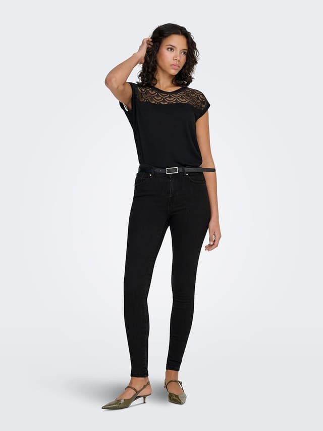 Detalle 2 de ONLY Female Skinny Jeans ONLPOWER mit mittlerer Taille – 5-Pocket Stretch-Jeans mit Push-up-Effekt