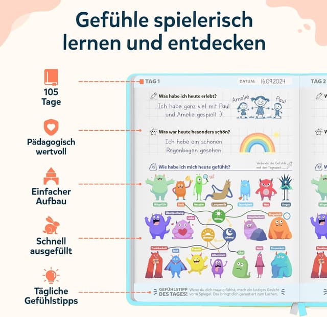 Detalle 2 de Wunderkind Gefühlstagebuch Kinder 6-12