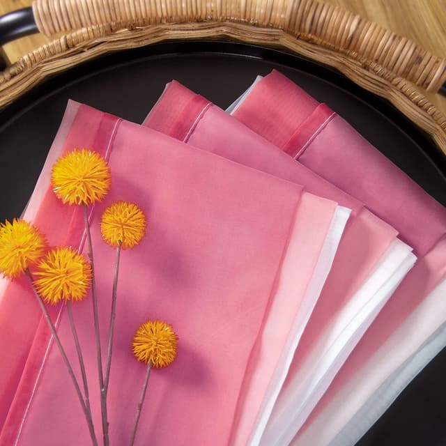 Detalle de SIMPVALE Gardinen mit Ösen Farbverlauf – 2er-Set transparente Voile für Wohnzimmer & Kinderzimmer