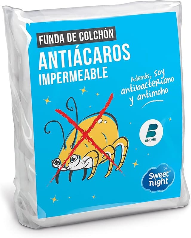 Detalle de Sweetnight Protector de colchón 2x80x200 cm, impermeable y transpirable